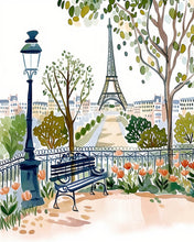 Carica l'immagine nel visualizzatore di Gallery, Diamond Painting - Giardino di Parigi ad Acquerello