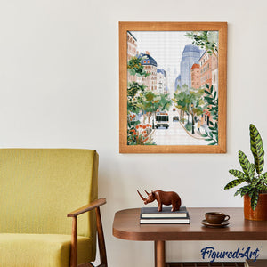 Diamond Painting - Viale Cittadino ad Acquerello