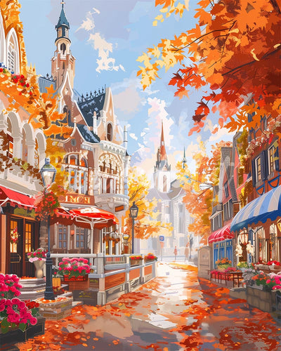 Diamond Painting - Borgo Antico in Stagione Dorata