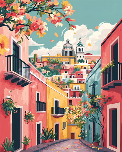 Diamond Painting - Vicolo Mediterraneo Vivace