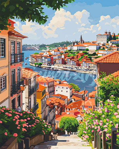 Diamond Painting - Vista sul Fiume di Porto