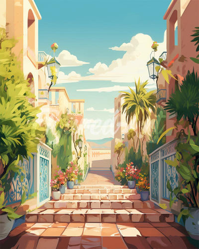 Diamond Painting - Scalinata verso la costa