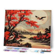 Carica l'immagine nel visualizzatore di Gallery, Diamond Painting - Gru e Vista sul Monte Fuji