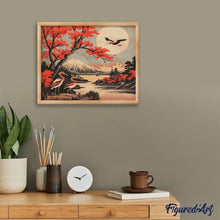 Carica l'immagine nel visualizzatore di Gallery, Diamond Painting - Gru e Vista sul Monte Fuji