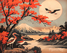 Carica l'immagine nel visualizzatore di Gallery, Diamond Painting - Gru e Vista sul Monte Fuji