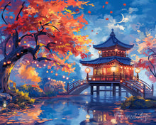 Carica l'immagine nel visualizzatore di Gallery, Diamond Painting - Pagoda in una Notte d’Autunno