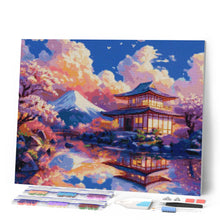 Carica l'immagine nel visualizzatore di Gallery, Diamond Painting - Vista del Tempio con il Monte Fuji