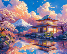 Carica l'immagine nel visualizzatore di Gallery, Diamond Painting - Vista del Tempio con il Monte Fuji