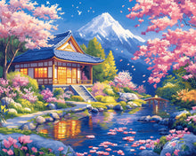 Carica l'immagine nel visualizzatore di Gallery, Diamond Painting - Casa Sakura vicino allo Stagno