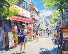 Carica l&#39;immagine nel visualizzatore di Gallery, Diamond Painting - Mattina in un Quartiere Giapponese
