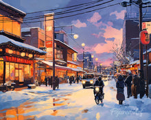 Carica l'immagine nel visualizzatore di Gallery, Diamond Painting - Strada Invernale Retrò in Giappone