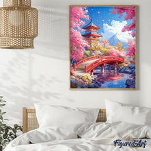 Carica l'immagine nel visualizzatore di Gallery, Diamond Painting - Ponte Rosso e Sakura in Fiore