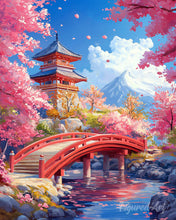 Carica l'immagine nel visualizzatore di Gallery, Diamond Painting - Ponte Rosso e Sakura in Fiore