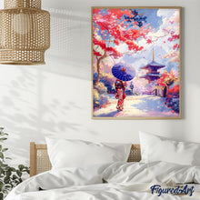Carica l'immagine nel visualizzatore di Gallery, Diamond Painting - Giardino Giapponese in Autunno 40x50cm tela già incorniciata
