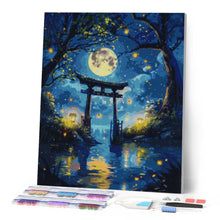 Carica l'immagine nel visualizzatore di Gallery, Diamond Painting - Torii al Chiaro di Luna e Lucciole