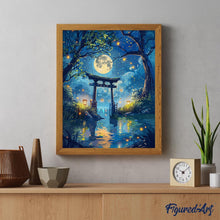 Carica l'immagine nel visualizzatore di Gallery, Diamond Painting - Torii al Chiaro di Luna e Lucciole