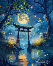 Carica l'immagine nel visualizzatore di Gallery, Diamond Painting - Torii al Chiaro di Luna e Lucciole