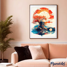 Carica l'immagine nel visualizzatore di Gallery, Diamond Painting - Pagoda sotto il Sole Nascente