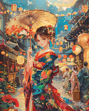 Carica l'immagine nel visualizzatore di Gallery, Diamond Painting - Ragazza in Kimono al Festival delle Lanterne