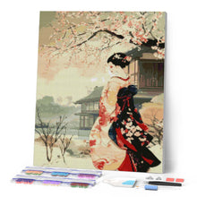 Carica l'immagine nel visualizzatore di Gallery, Diamond Painting - Scena Vintage di una Geisha d’Inverno