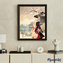 Carica l'immagine nel visualizzatore di Gallery, Diamond Painting - Scena Vintage di una Geisha d’Inverno