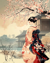Carica l'immagine nel visualizzatore di Gallery, Diamond Painting - Scena Vintage di una Geisha d’Inverno