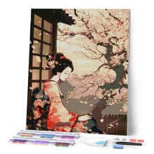 Carica l'immagine nel visualizzatore di Gallery, Diamond Painting - Donna in Kimono Vintage e Sakura