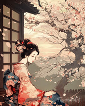 Carica l'immagine nel visualizzatore di Gallery, Diamond Painting - Donna in Kimono Vintage e Sakura