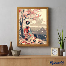 Carica l'immagine nel visualizzatore di Gallery, Diamond Painting - Donna Vintage e Fiori di Sakura