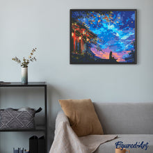 Carica l&#39;immagine nel visualizzatore di Gallery, Diamond Painting - Vista Notturna con Lanterne