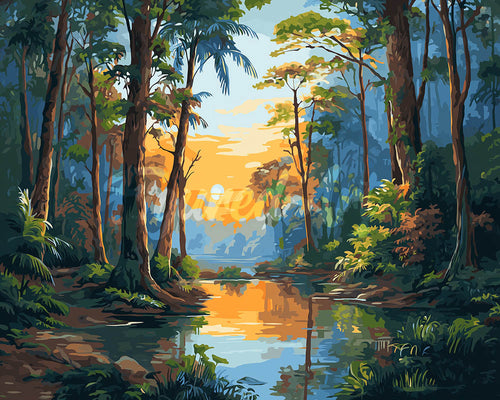 Diamond Painting - Lago nella Foresta Pluviale