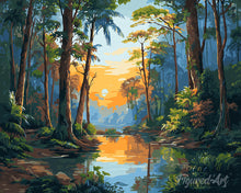 Carica l'immagine nel visualizzatore di Gallery, Diamond Painting - Lago nella Foresta Pluviale