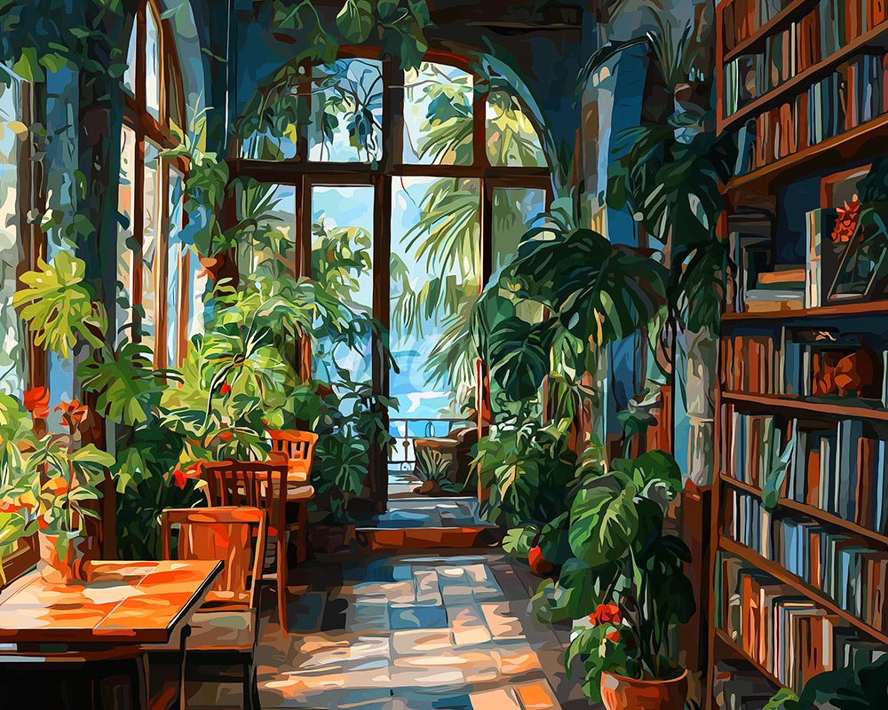Diamond Painting - Biblioteca nella Serra