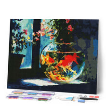 Carica l'immagine nel visualizzatore di Gallery, Diamond Painting - Boccia dei Pesci sul davanzale