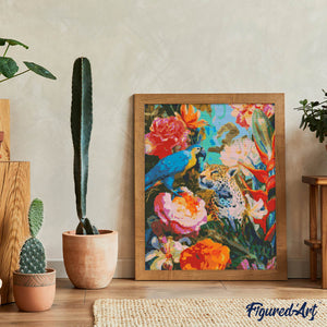Diamond Painting - Pappagallo e Leopardo
