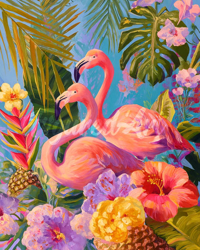 Diamond Painting - Fenicotteri Gemelli