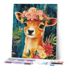 Carica l'immagine nel visualizzatore di Gallery, Diamond Painting - Cerbiatto tra i Fiori