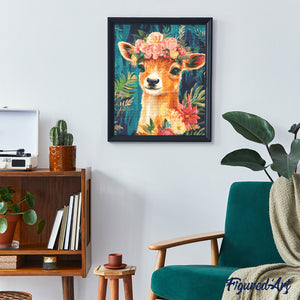 Diamond Painting - Cerbiatto tra i Fiori