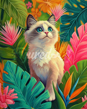 Carica l&#39;immagine nel visualizzatore di Gallery, Diamond Painting - Gattino Ragdoll nella Giungla