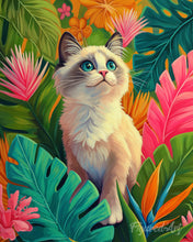 Carica l'immagine nel visualizzatore di Gallery, Diamond Painting - Gattino Ragdoll nella Giungla