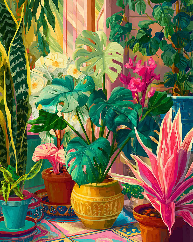 Diamond Painting - Interno del Giardino Tropicale
