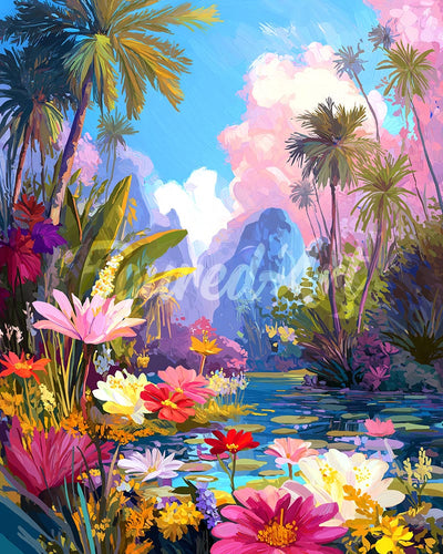 Diamond Painting - Lago tropicale