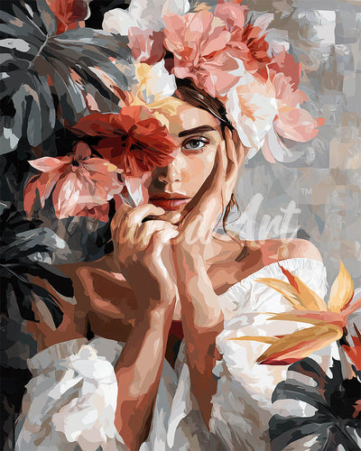 Diamond Painting - Giovane donna tra i fiori