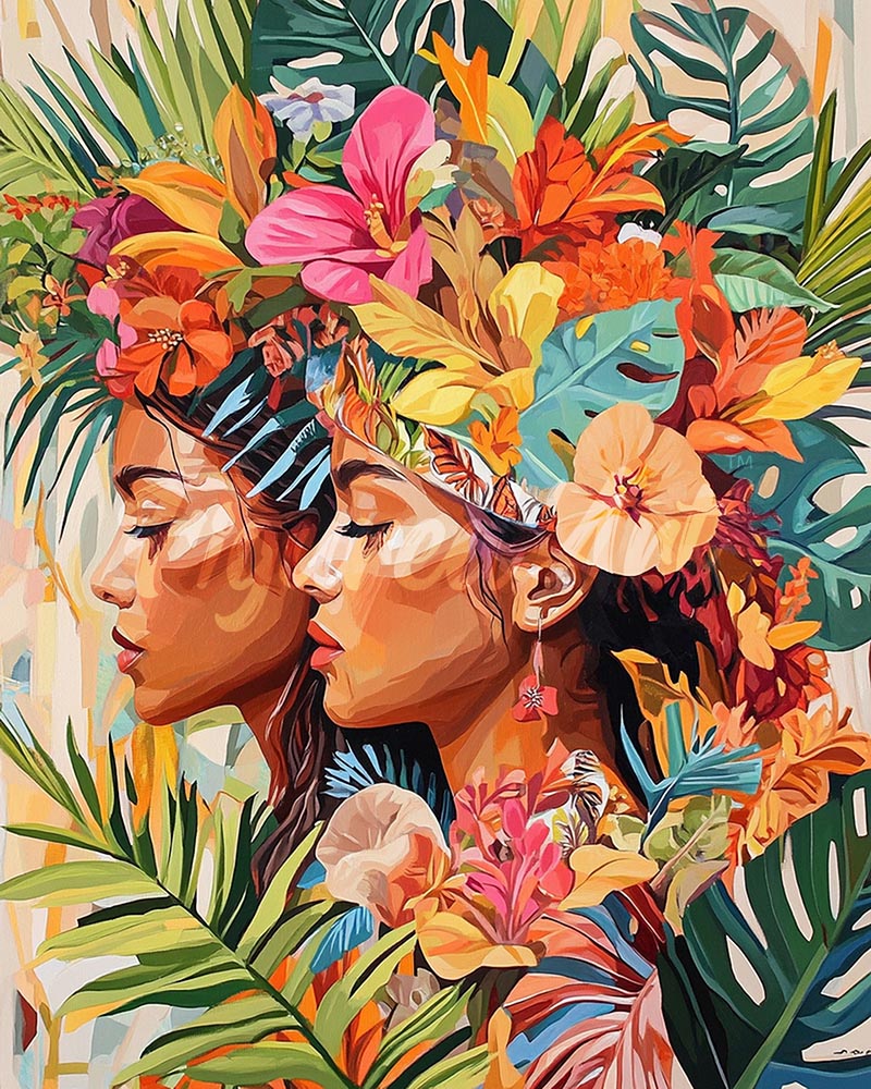 Diamond Painting - Sorelle tropicali