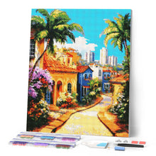 Carica l'immagine nel visualizzatore di Gallery, Diamond Painting - Città tropicale con palme