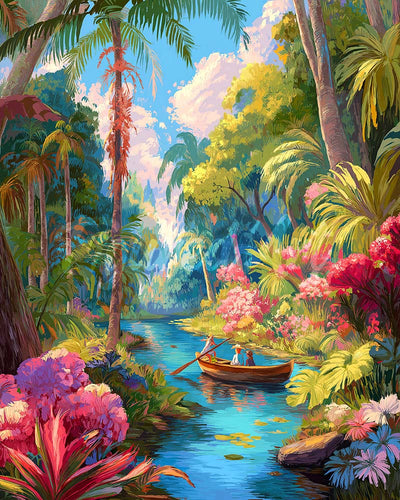 Diamond Painting - Gita in barca tropicale