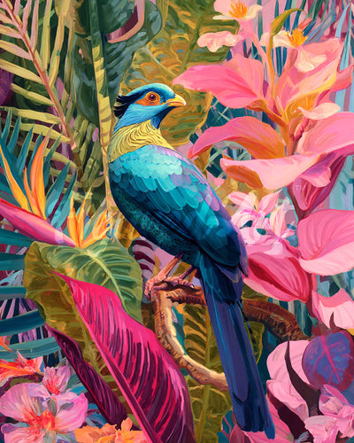 Diamond Painting - Uccello blu tropicale