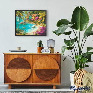 Diamond Painting - Villaggio Tropicale sul Mare