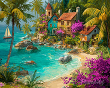 Carica l'immagine nel visualizzatore di Gallery, Diamond Painting - Villaggio Tropicale sul Mare