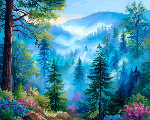Diamond Painting - Nebbia nella Pineta